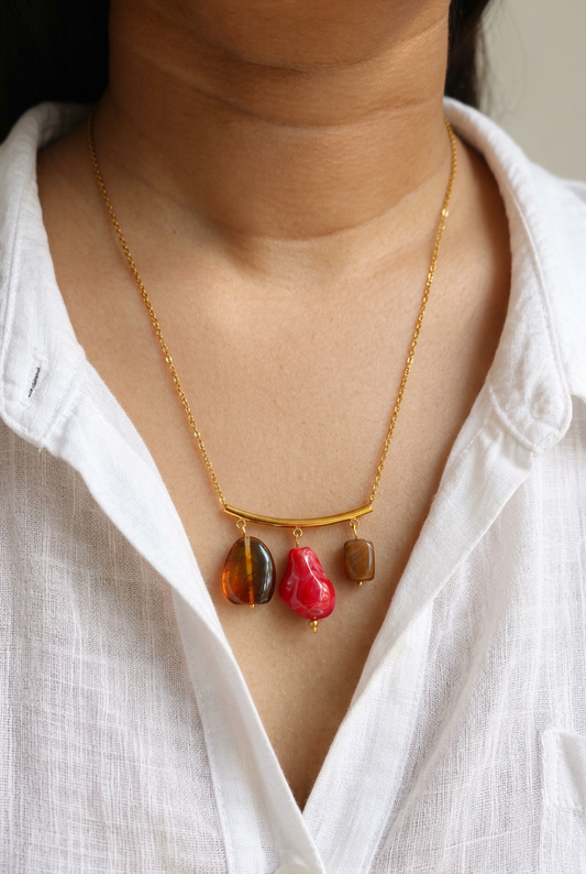 The Sienna Trio Drop Necklace
