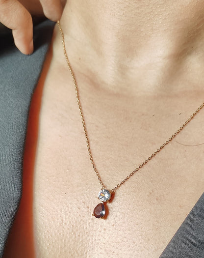 Duo Drop Diamond Pendant Necklace
