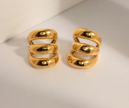 Gilded wave ear cuffs