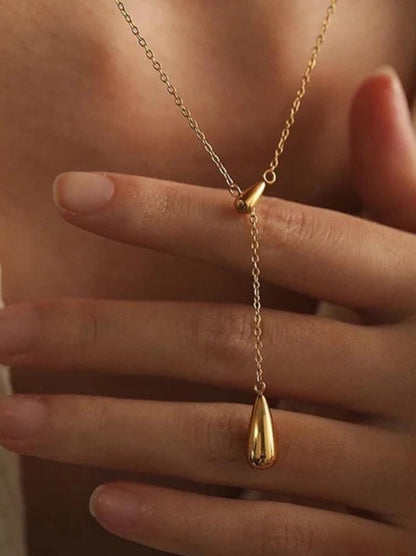 Golden Drop Lariat necklace