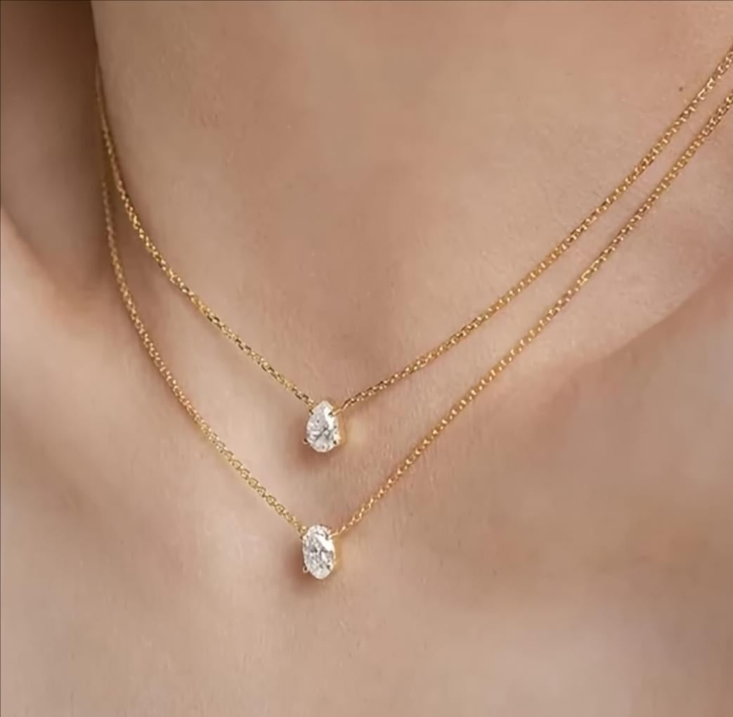Solitaire necklaces (Oval/Pear)